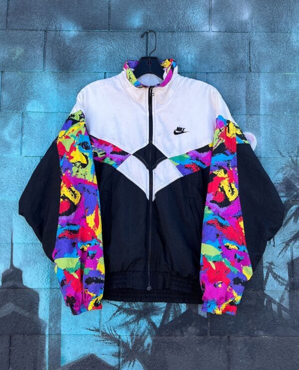 product details: NIKE 1992 BARCELONA SUMMER OLYMPICS ABSTRACT RAINBOW COLOR BLOCK WINDBREAKER photo