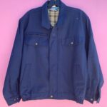 RETRO WORKWEAR ULTILTY STYLE JACKET PLAID LINING SNAP BUTTON POCKETS