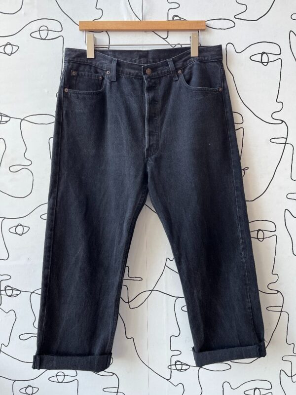 product details: CLASSIC 501 BUTTON-FLY DARK MARBLE WASH DENIM JEANS photo