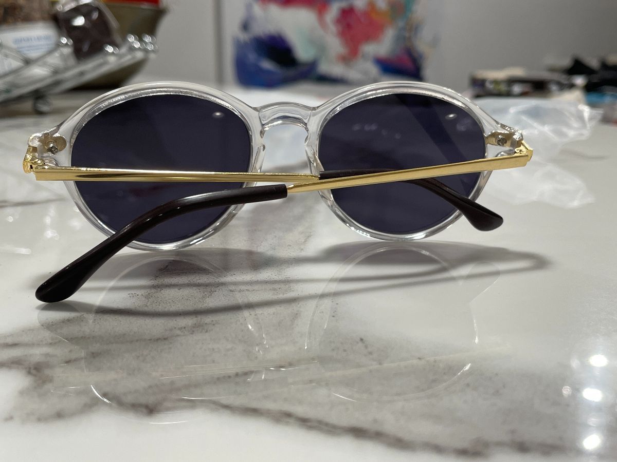 LAER Unisex Adult Round Sunglasses Multicolor Frame, Black Lens (Medium) -  Pack of 1