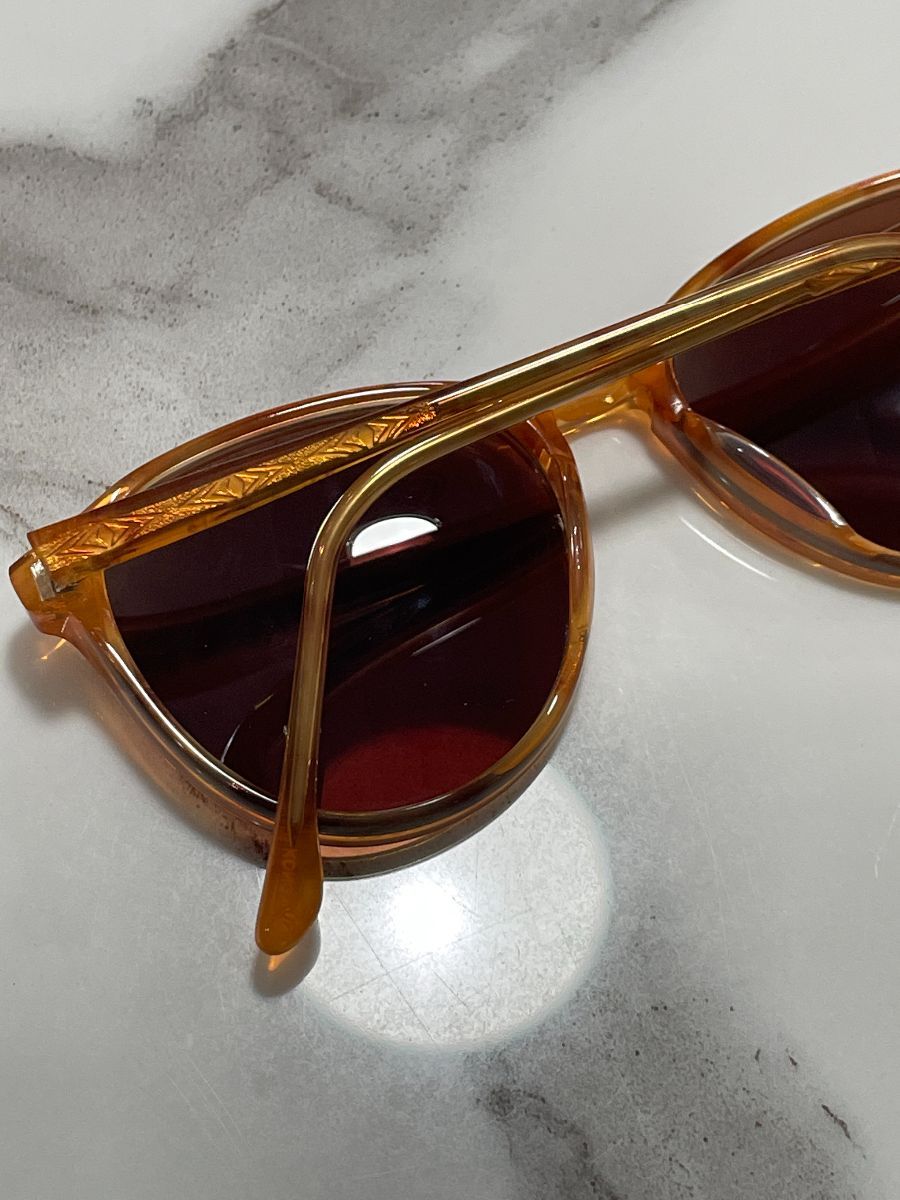 Tinted Boardwalk | Lense Vintage Amber Frame Custom Round Orange Pearlized Sunglasses