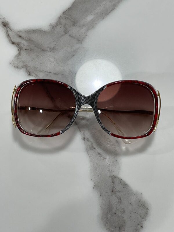 product details: KILLER TWO TONED 1970S BUTTERFLY FRAME SUNGLASSES GOLD ARMS DARK OMBRE LENSE photo