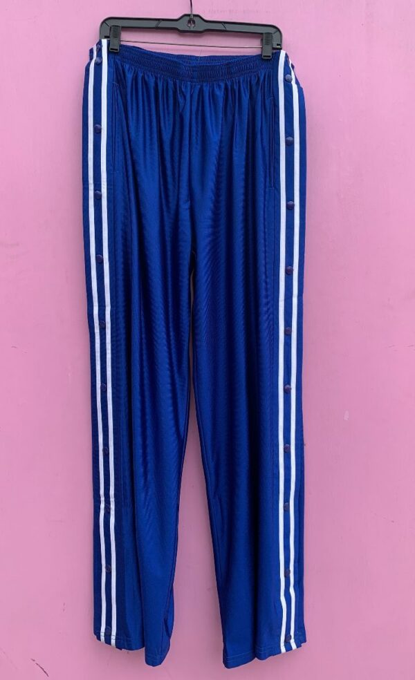 product details: 1990S *DEADSTOCK SATIN TRACK PANTS SIDE STRIPES SNAP SIDES NWT NOS photo