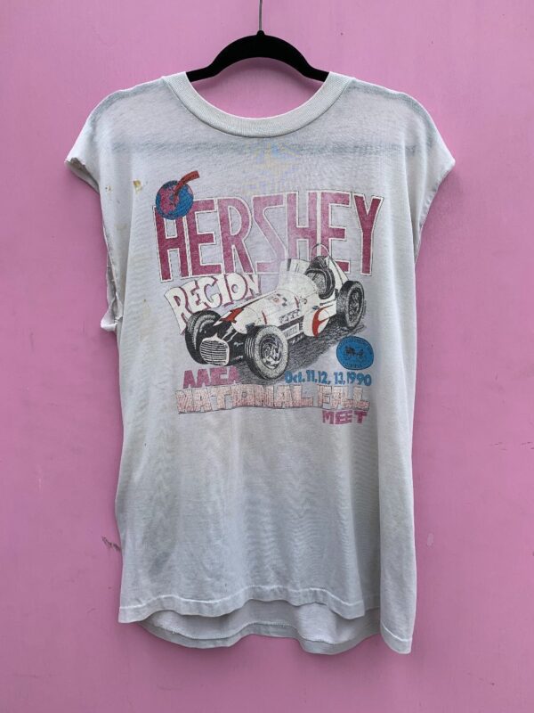 product details: *DISTRESSED* 1990S HERSHEY REGION AACA ANTIQUE AUTO CLUB NATIONAL FALL MEET SLEEVELESS THREADBARE T-SHIRT AS-IS photo