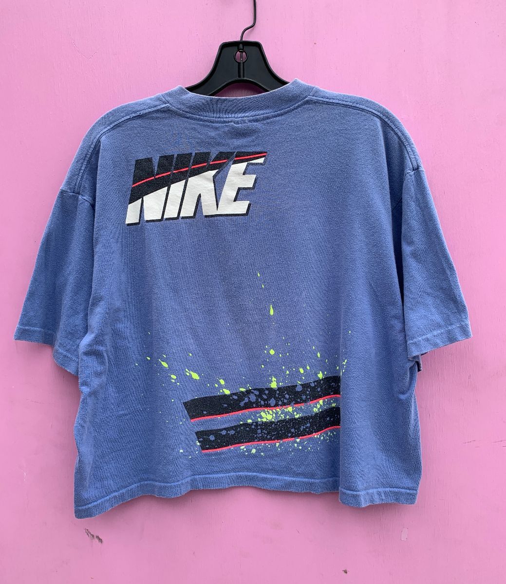 Nike Single Stitch Crop Top T-shirt W/ Neon Splatter #greytag | Boardwalk Vintage