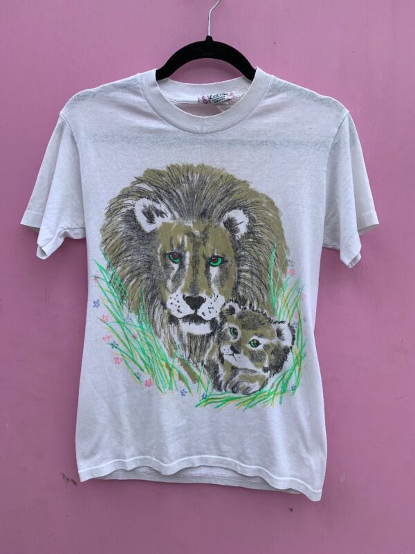 product details: 1980S LION AND CUB JEWEL EYES GRAPHIC SINGLE STITCH T-SHIRT photo