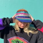 1980S-90S FULLY SEQUINED RAINBOW STRIPED HAT