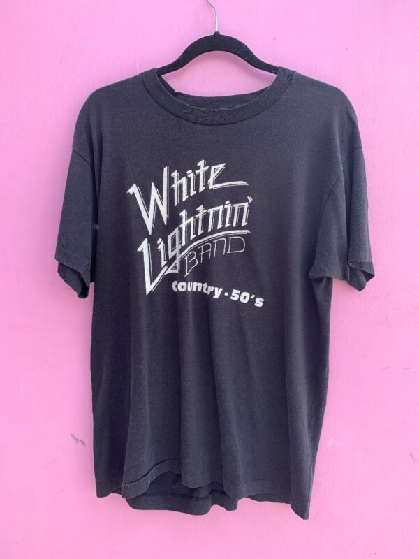 product details: WHITE LIGHTNIN' BAND COUNTRY 50S SINGLE STITCH T-SHIRT photo