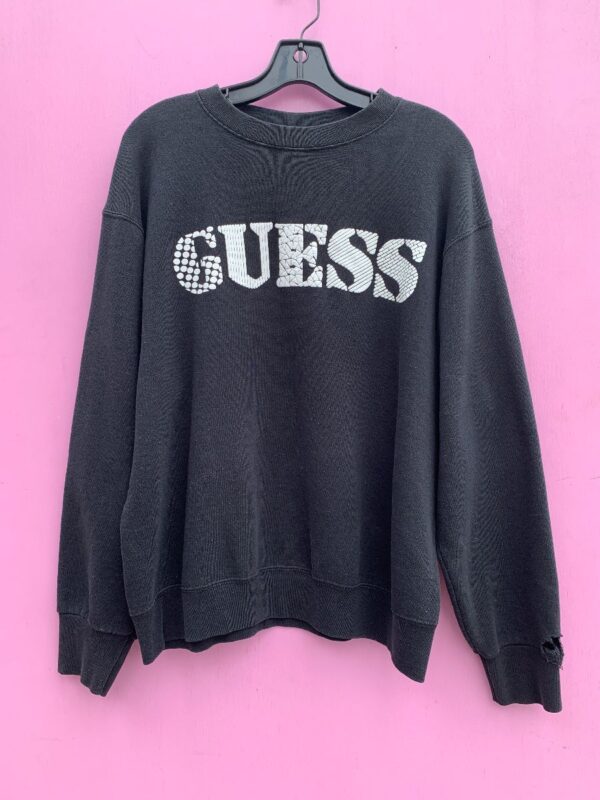 product details: AS-IS 1990S GUESS LOGO PUFF PRINT GRAPHIC PULLOVER SWEATSHIRT photo