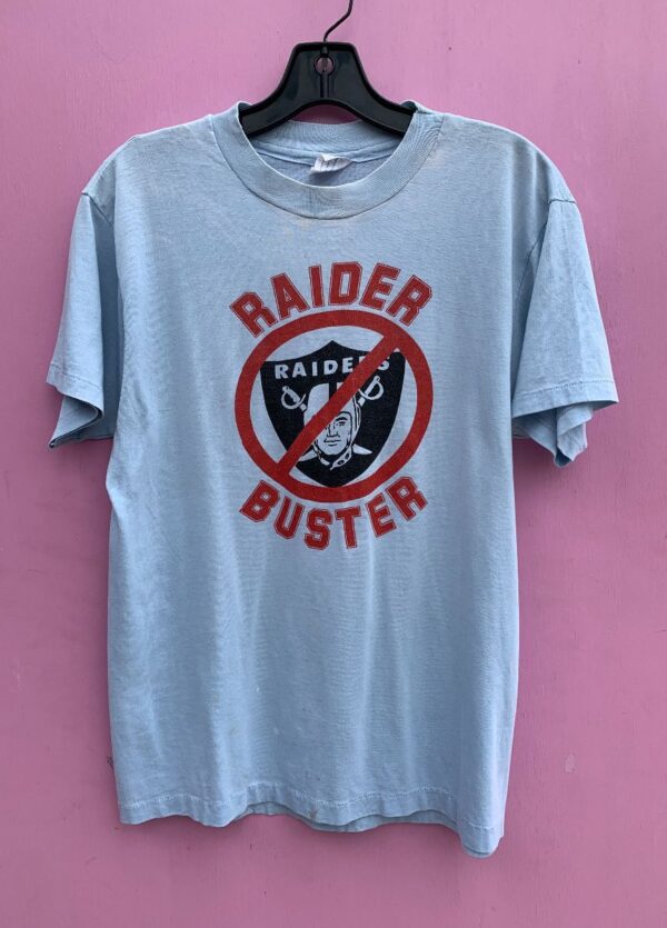 product details: 1980S NFL RAIDER BUSTER GRAPHIC SINGLE STITCH T-SHIRT photo