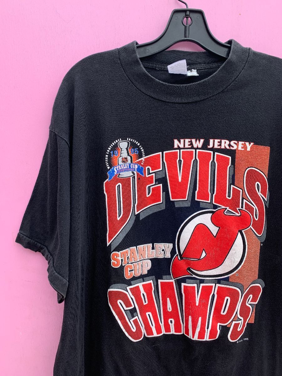 NHL × Vintage New Jersey Devils Stanley Cup graphic Shirt Men Women KV5114