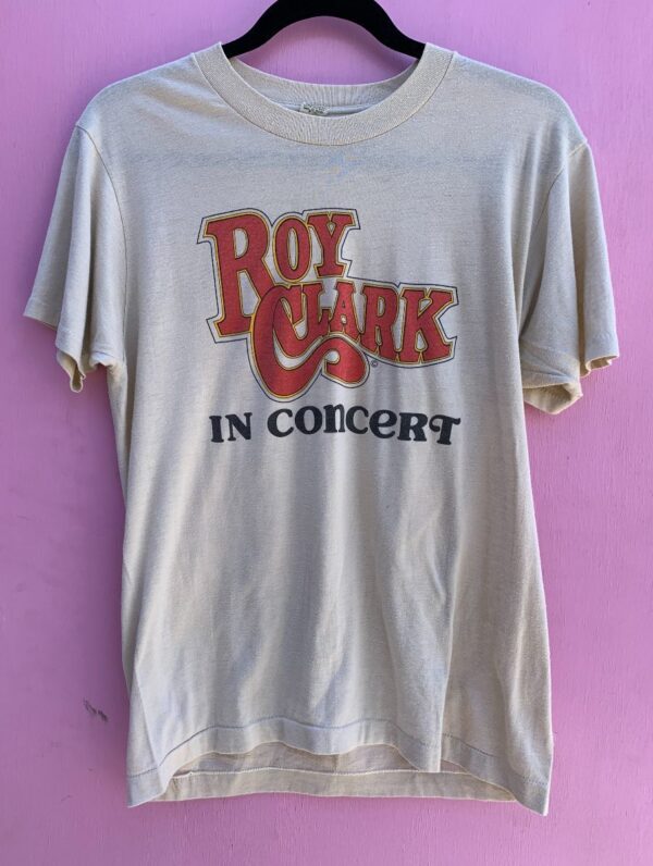 product details: RETRO ROY CLARK IN CONCERT SINGLE STITCHED 50/50 T-SHIRT photo