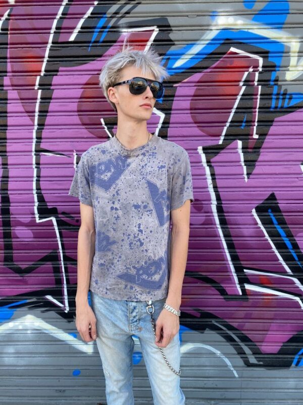 product details: AMAZING THRASHED PONY BRAND SPLATTER PRINT GRAPHIC T-SHIRT AS-IS photo