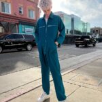 TEAL ZIP UP WORKWEAR COVERALLS SMALLER FIT
