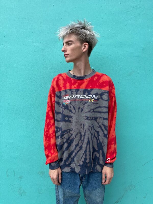 product details: BLEACHED OUT JEFF GORDON 24 NASCAR PULLOVER COLORBLOCK EMBROIDERED SWEATSHIRT photo