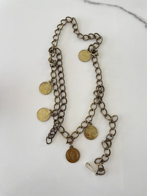 product details: 1980S-90S ROMAN STYLE FRENCH COIN CHAIN BELT photo