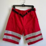 FUN ULTILY RED TWILL COTTON SHORTS REFLECTIVE STRIPES