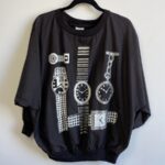 NWT DEADSTOCK COTTON PULLOVER SWEATSHIRT METALLIC LARGE WRIST WATCH GRAPHIC