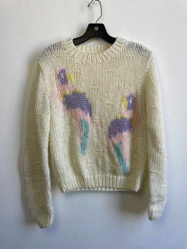 product details: FUN 1980S PASTEL MACAW PARROT LOOSE KNIT SWEATER photo