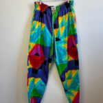 CRAZY 1990S MULTICOLORED IKAT TIEDYE COTTON PANTS AS-IS