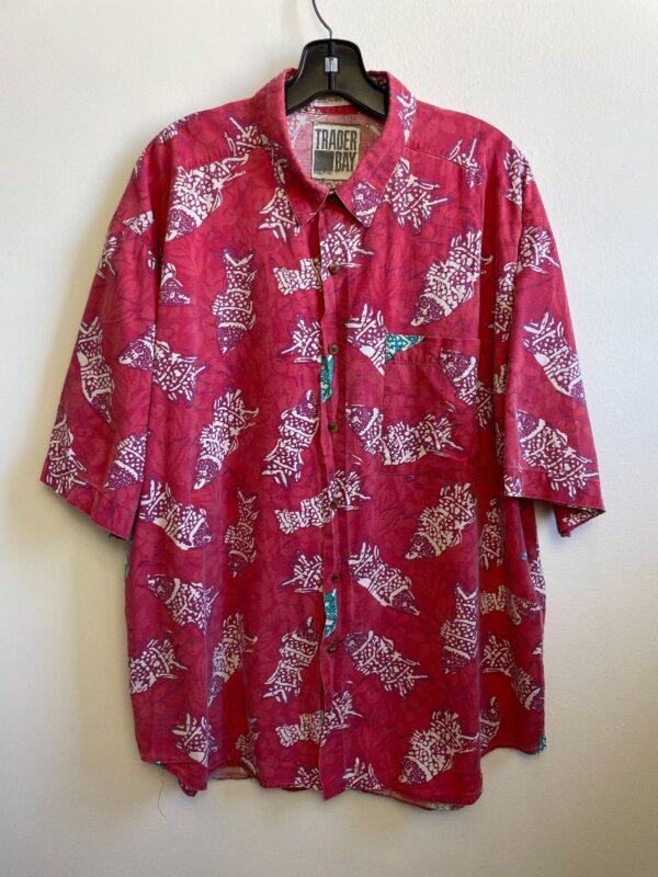 product details: AS-IS 1990S ALLOVER TROPICAL PRINT FADED GRAPHIC HAWAIIAN SHIRT photo
