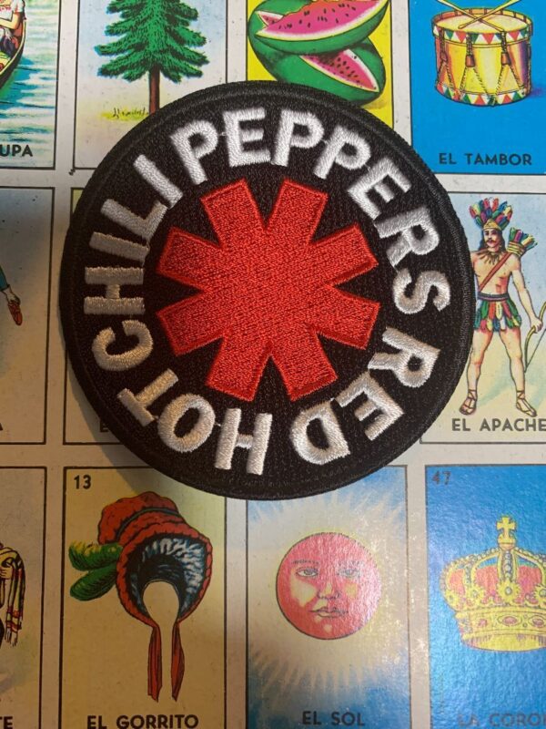 product details: RED HOT CHILLI PEPPERS PATCH W/ STAR OF AFFINITY IN RED photo