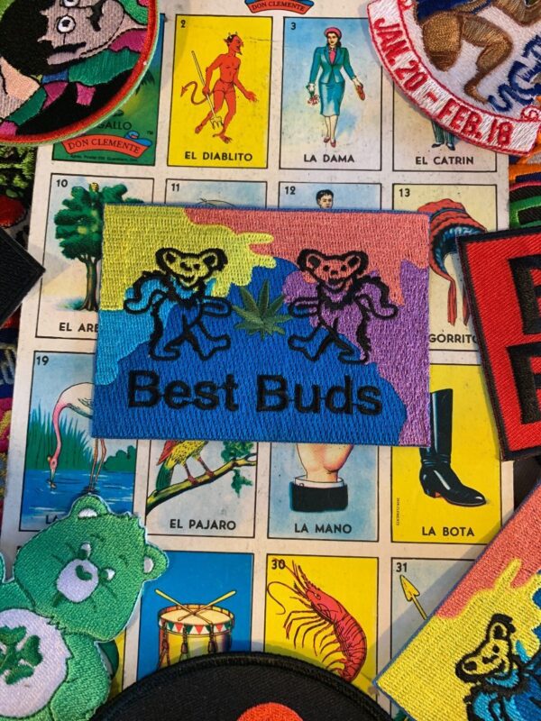 product details: NEW PATCH - BEST BUDS GRATEFUL DEAD BEARS SQUARE EMBROIDERED PATCH photo