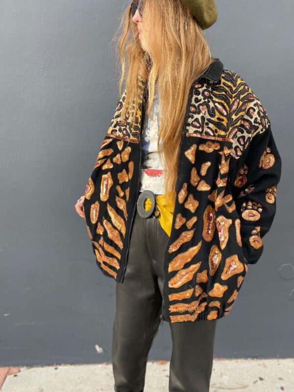 product details: 1980S ANIMAL PRINT SEQUIN JACKET #TIGERKING photo