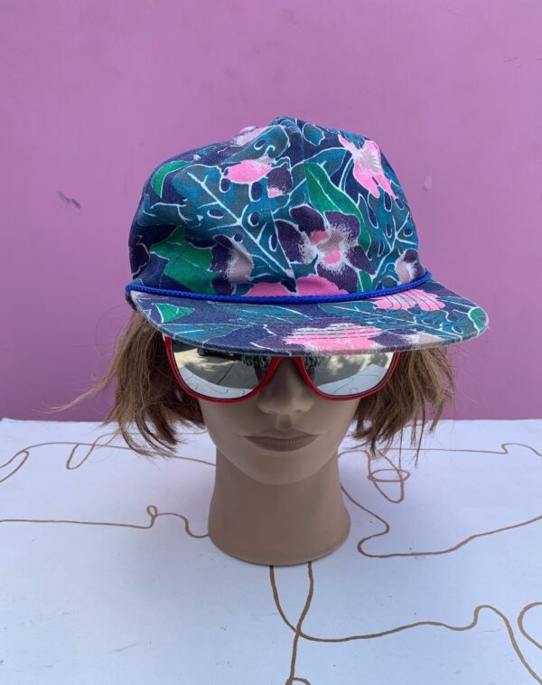 product details: RAINFOREST FLORAL PRINT SNAPBACK HAT W/ MONSTERA PLANT AS-IS photo