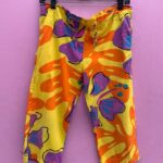 AWESOME VIBRANT TROPICAL FLOWER PRINT COTTON BERMUDA SHORTS