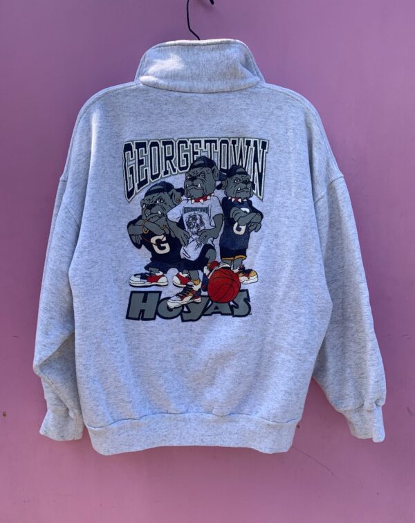 product details: GEORGETOWN HOYAS QUARTER ZIP W/ BADASS BULLDOGS GRAPHIC ON BACK AND ZIP UP FRONT photo