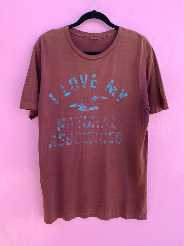 product details: RARE! DISTRESSED I LOVE MY NATURAL RESOURCES SINGLE STITCH T-SHIRT AS-IS photo