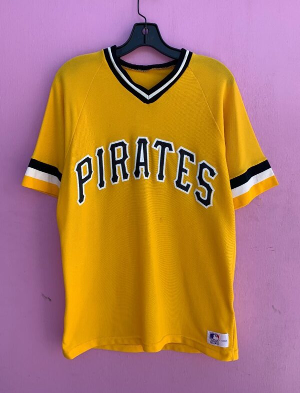 product details: RETRO MLB PITTSBURGH PIRATES BASEBALL JERSEY W/ FADED *JESSE* LETTERS ON BACK AS-IS photo