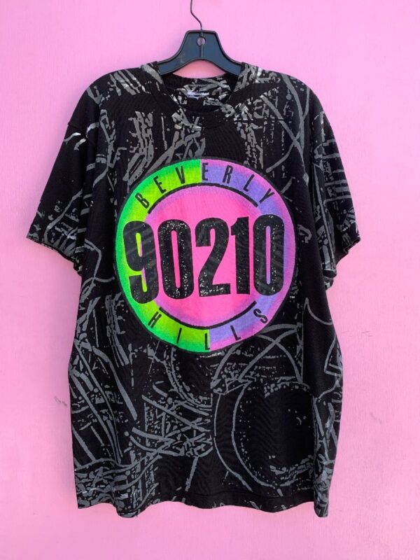 product details: NEON BEVERLY HILLS 90210 ALL OVER PRINT T-SHIRT DEADSTOCK? photo