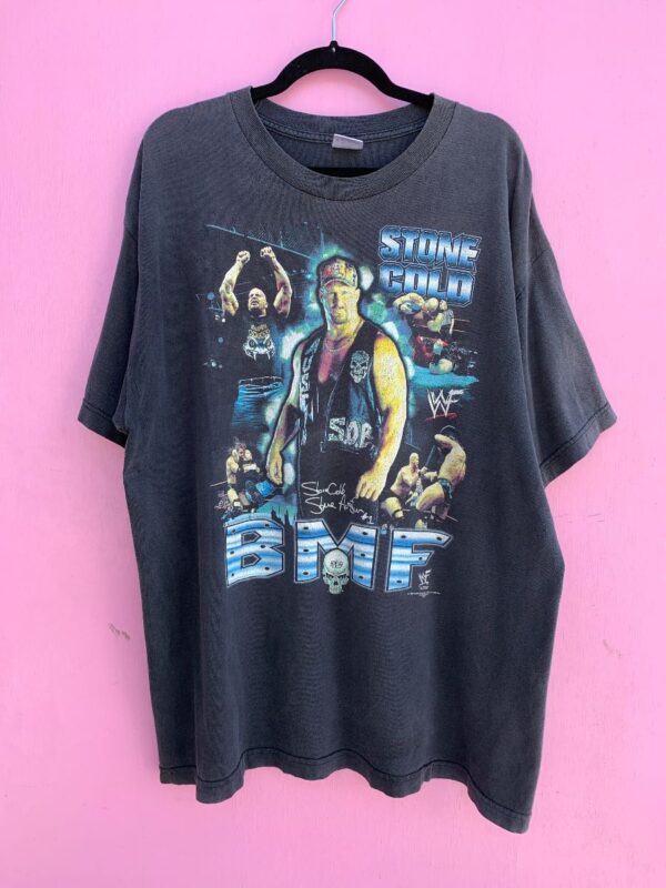 product details: FADED WWF WRESTLING STONE COLD STEVE AUSTIN BMF T-SHIRT photo