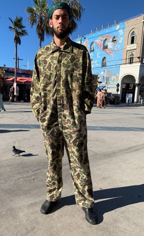 product details: FULL CAMO DUCK PRINT COVERALL JUMPSUIT W/ INSULATED SATIN LINING photo