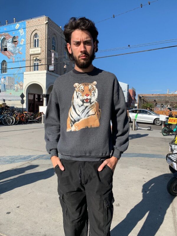product details: AWESOME PUFF INK TIGER GRAPHIC CREWNECK SWEATSHIRT photo