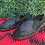 UNUSUAL BLACK MESH SLIP ON LOAFER SHOES AS-IS