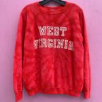 OVERDYED DISTRESSED WEST VIRGINIA PULLOVER CREWNECK SWEATSHIRT AS-IS