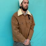 1970S CARHARTT ZIP UP CANVAS JACKET WOOL SHERPA LINING FRONT POCKETS