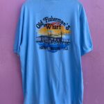 OLD FISHERMANS WARF COCOA BEACH, FLA. SUNSET DESIGN POLO POCKET TSHIRT