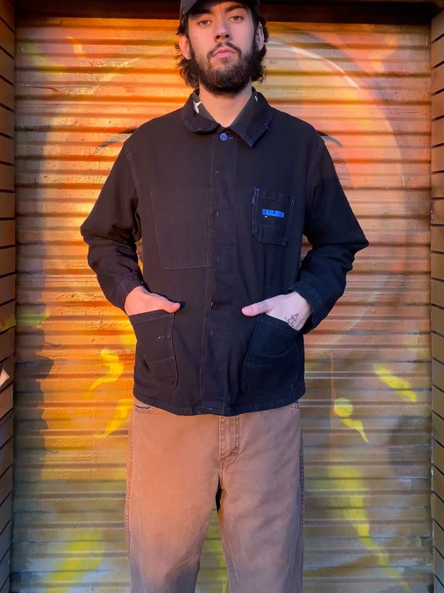 product details: DYED FRENCH WORKWEAR JACKET W/ CONTRAST STITCH AS-IS photo