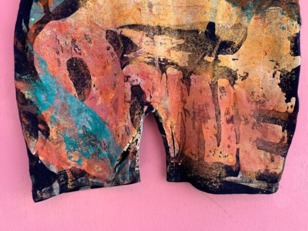 HAND PAINTED DAVID BOWIE SILK SCREEN PRINT DUAL SIDED DESIGN 1980S STRETCH ROMPER