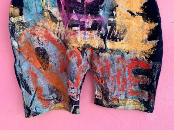 HAND PAINTED DAVID BOWIE SILK SCREEN PRINT DUAL SIDED DESIGN 1980S STRETCH ROMPER