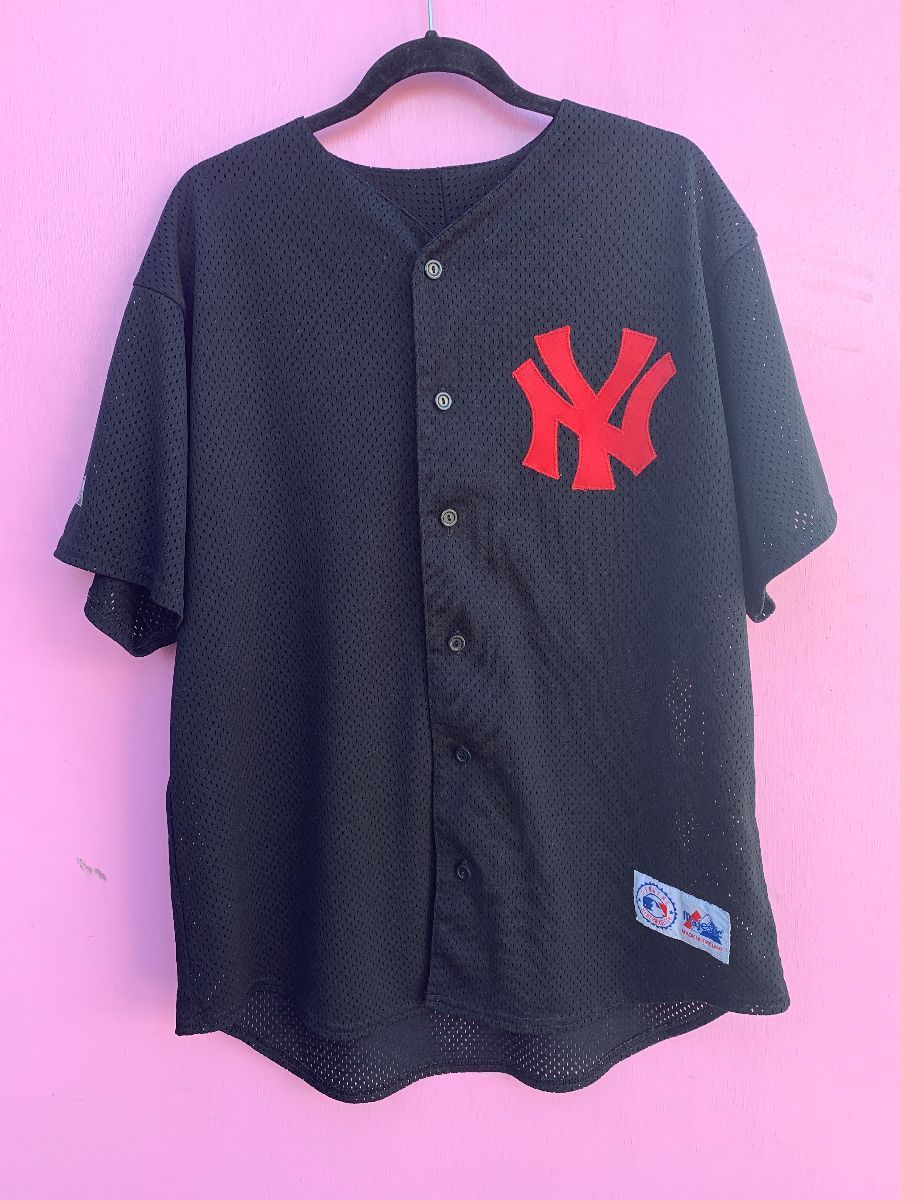 product details: MLB NEW YORK YANKEES ALT COLOR PRACTICE BUTTON UP BASEBALL JERSEY photo