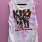 KISS BAND T-SHIRT SLEEVELESS CUT OFF 2019 END OF THE ROAD WORLD TOUR TIE DYEAS-IS