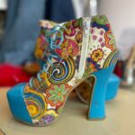 AS-IS AMAZING PSYCH PRINTED LACE UP PLATFORMS
