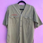 AS-IS BOYSCOUTS OF AMERICA SHORT SLEEVE BUTTON DOWN COTTON SHIRT BRASS BUTTONS