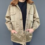 LONG THICK JAPANESE SHERPA COLLAR AND LINED TACTICAL JACKET