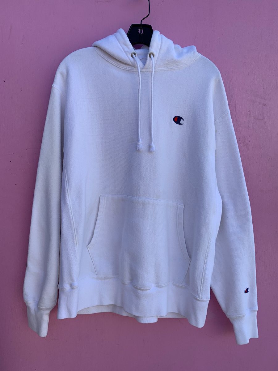product details: CHAMPION HOODED SWEATSHIRT REVERSE WEAVE CHAMPION EMBROIDERY AS-IS photo
